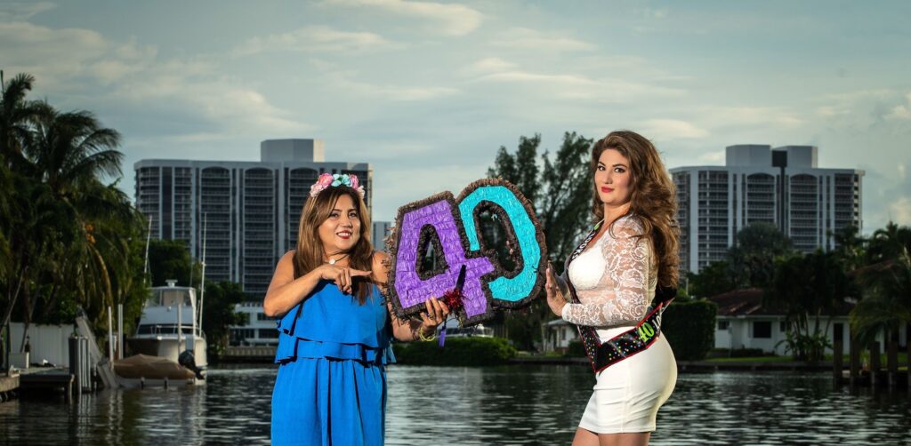 Karla Campos, a mompreneur, celebrating her 40th birthday alongside her loving mom in a heartfelt photo